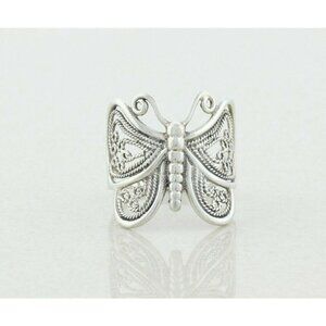 Sterling Silver Butterfly Band Ring Size 9 1/2